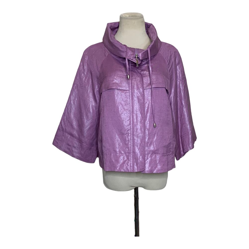 Sandro purple 3/4 sleeves zipper jacket size Large - Picture 9 of 9